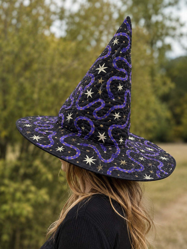 Dark Magic Snake Handcrafted Quilted Witch Hat