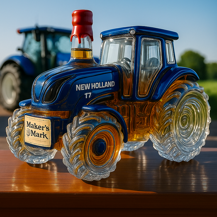 Whisky Bottle Designed as a Classic New Holland T7 Tractor