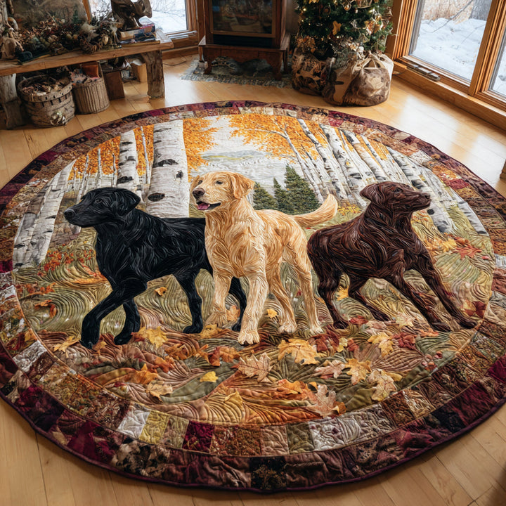 Quilted Round Mat for Autumn Retrievers - Model NCU0DV1350