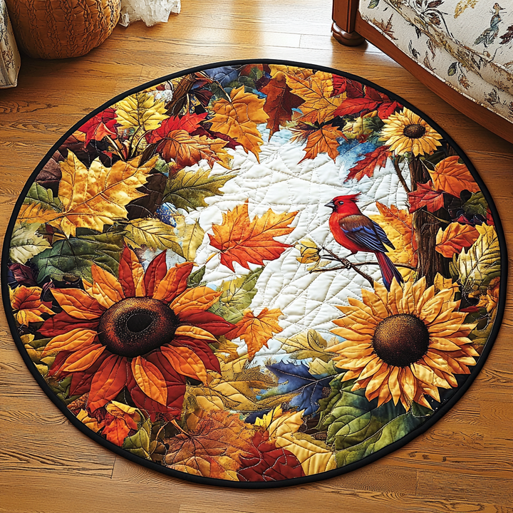 Whimsical Autumn Quilted Round Mat - NCU0TL1386
