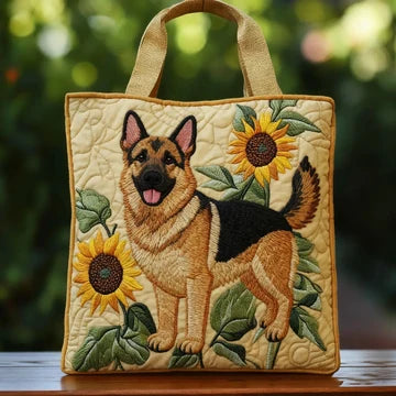 Floral German Shepherd Tote Bag – Perfect Gift Option