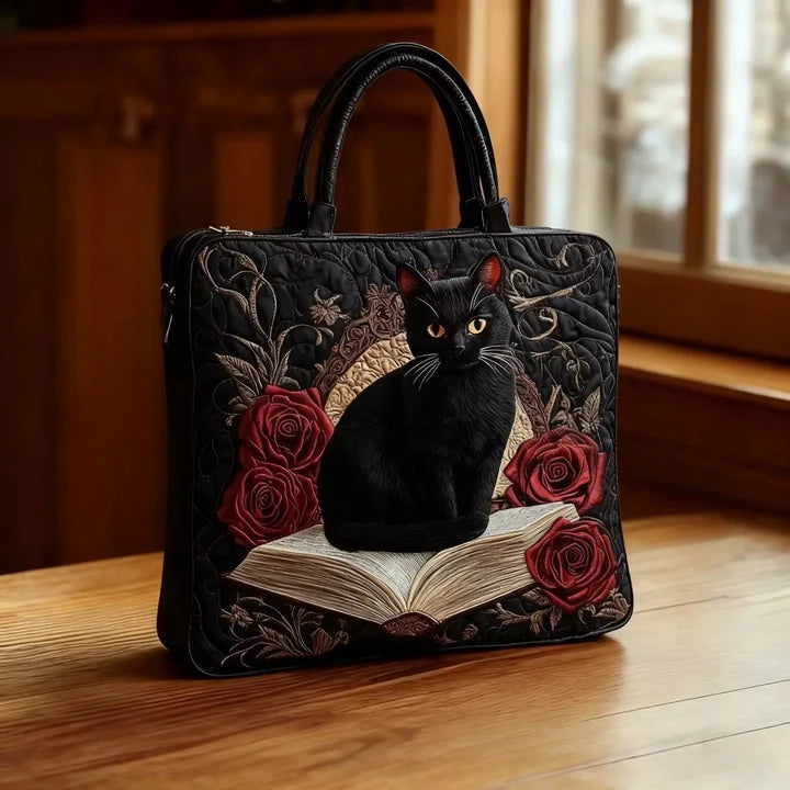 Women's Cat and Books Tote – Available in Two Sizes