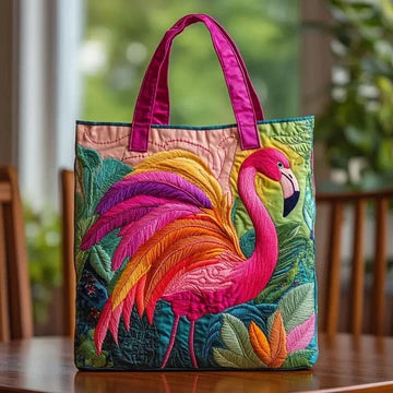 Quilted Rainbow Flamingo Bag – Perfect Gift Option
