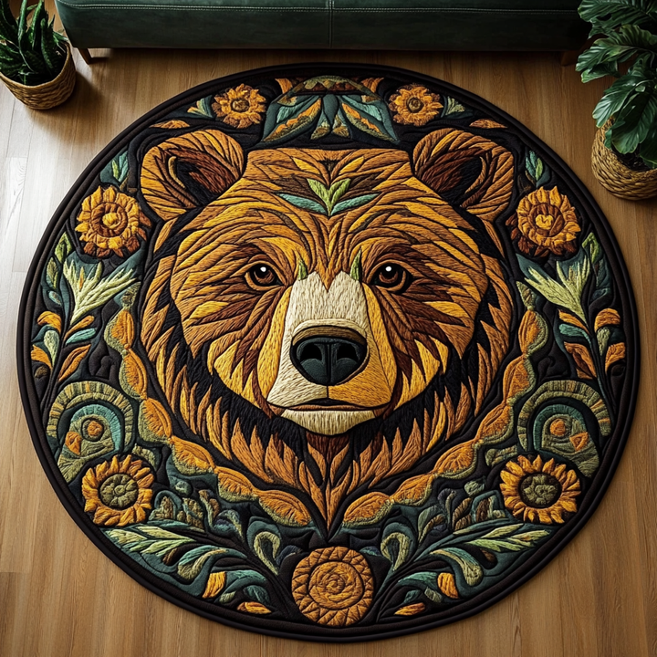 Quilted Round Bear Wilderness Mat - NCU0DK1093