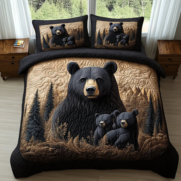 3-Piece Quilted Bed Set - Woodland Creatures