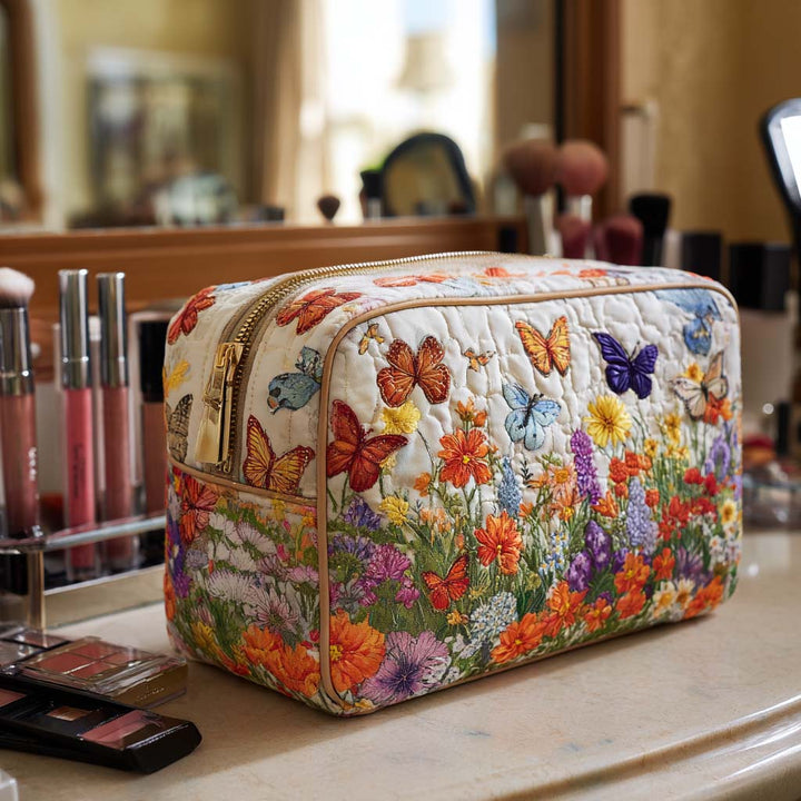 Flower Garden Quilted Cosmetic Bag - NCU0NT10166
