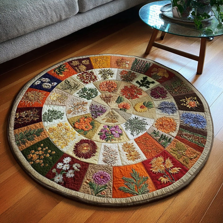 Bloom Orbit Quilted Round Mat - Model NCU0PTT643