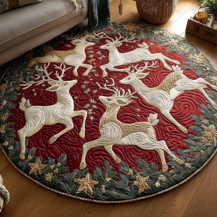 Blushing Reindeer Quilted Round Mat - Model NCU0NNT2050