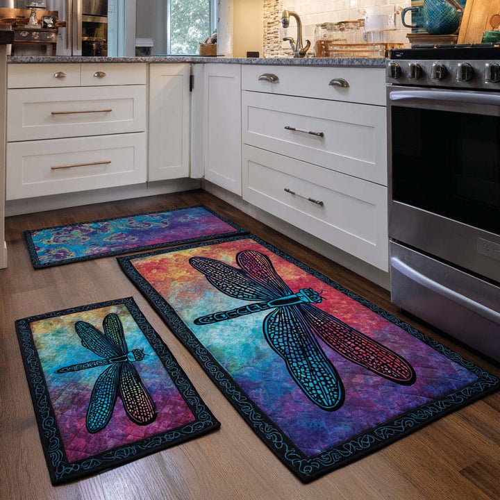 Vibrant Dragonfly Kitchen Area Rug - Model NCU0DK10927