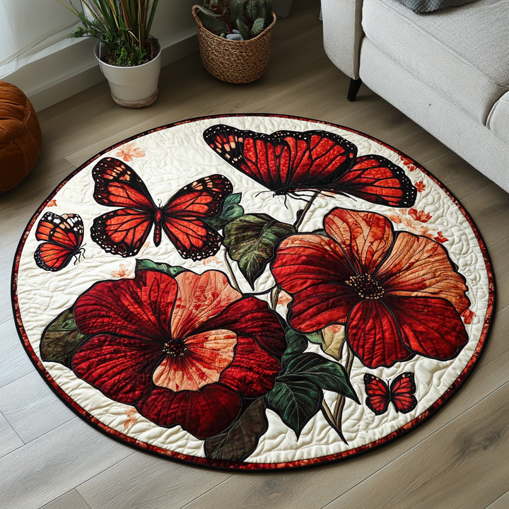 Butterfly Bliss Round Quilted Mat - NCU0DK1156