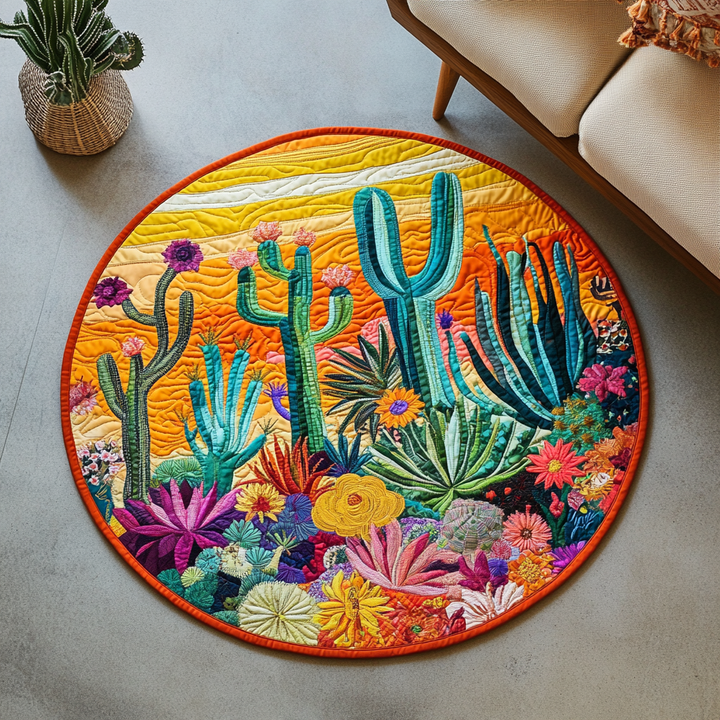 Cactus Comfort Zone Quilted Round Mat - Model NCU0PD888