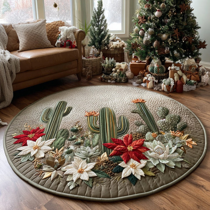 Cactus Haven Round Quilted Mat - Model NCU0DV1376