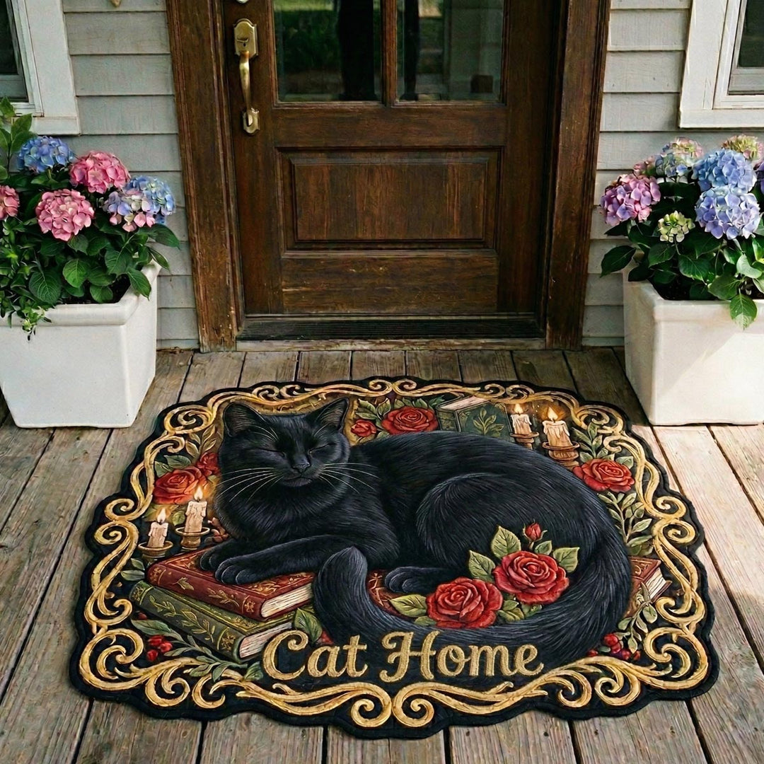 Personalized Cat-Shaped Doormat - NCU0DV2094
