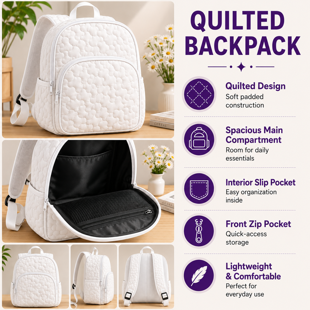 Bichon Frise Quilted Mountain Backpack LD02