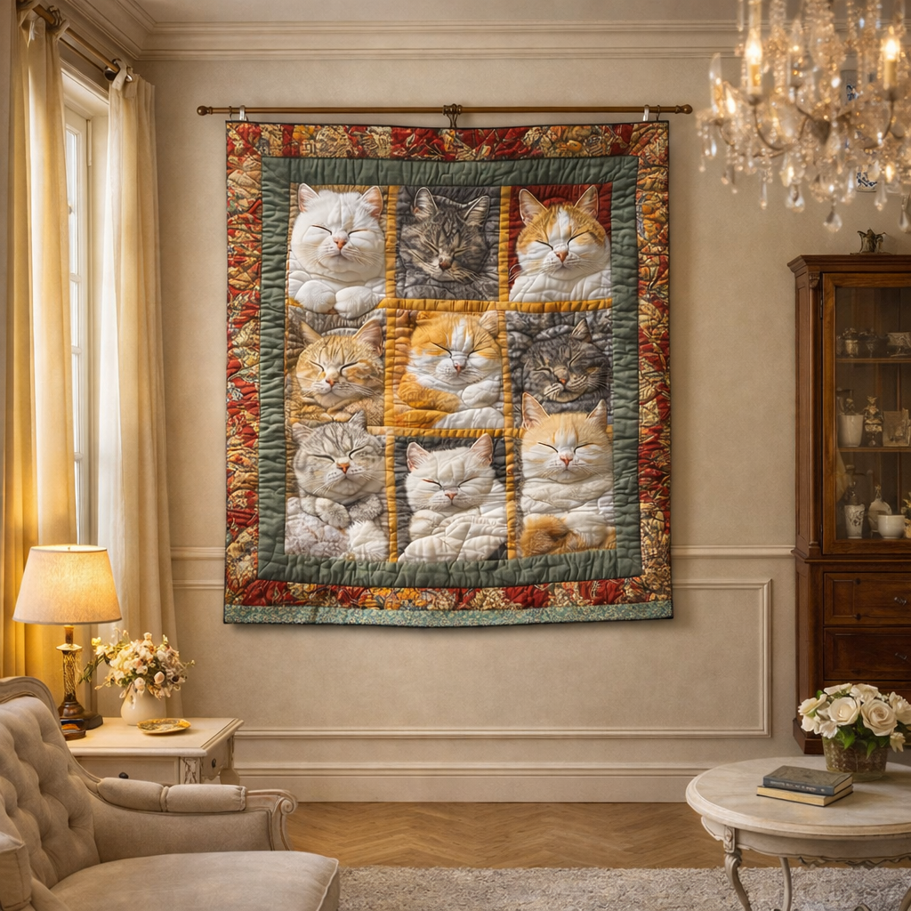 Sleeping Royal Cat WP0608019CL Quilt