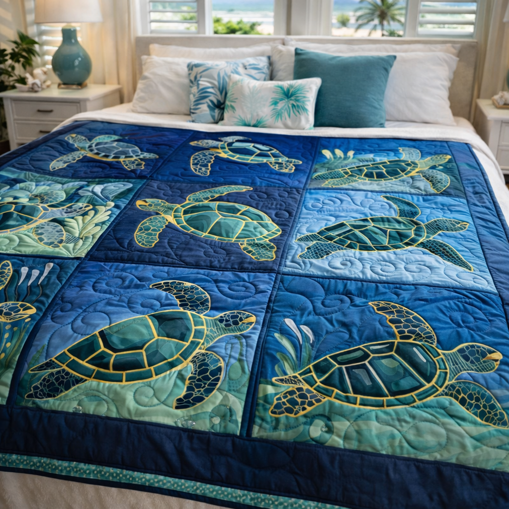 Marine Sea Turtles XR0808056CL Quilt