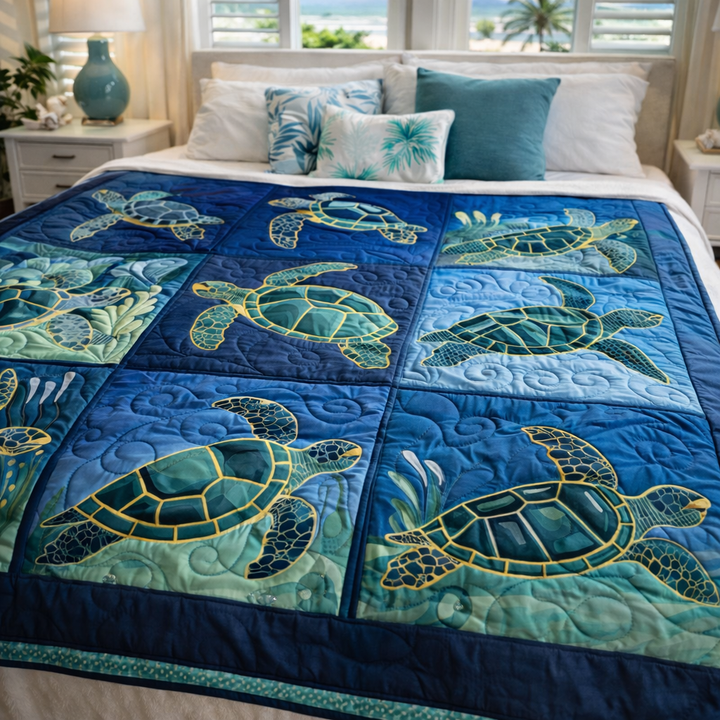 Marine Sea Turtles XR0808056CL Quilt