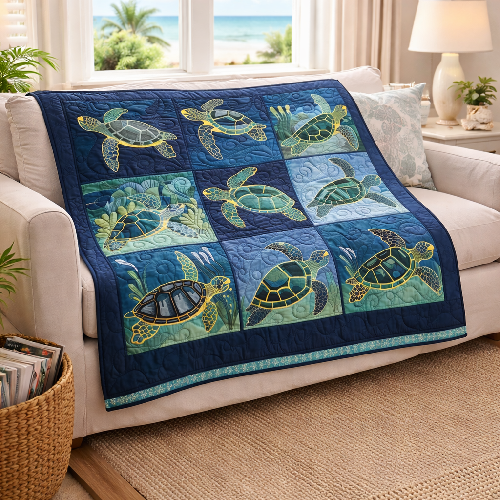 Marine Sea Turtles XR0808056CL Quilt