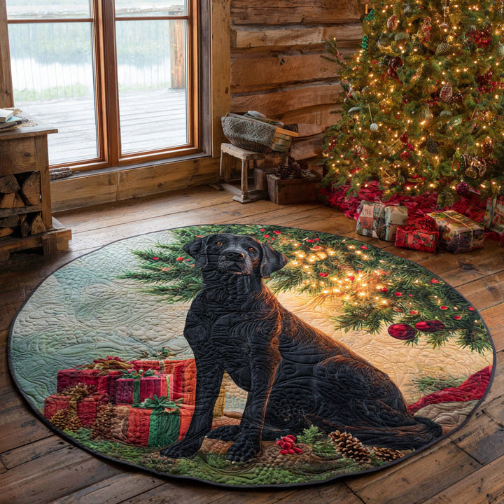 Quilted Round Christmas Lab Mat - NCU0DV1194