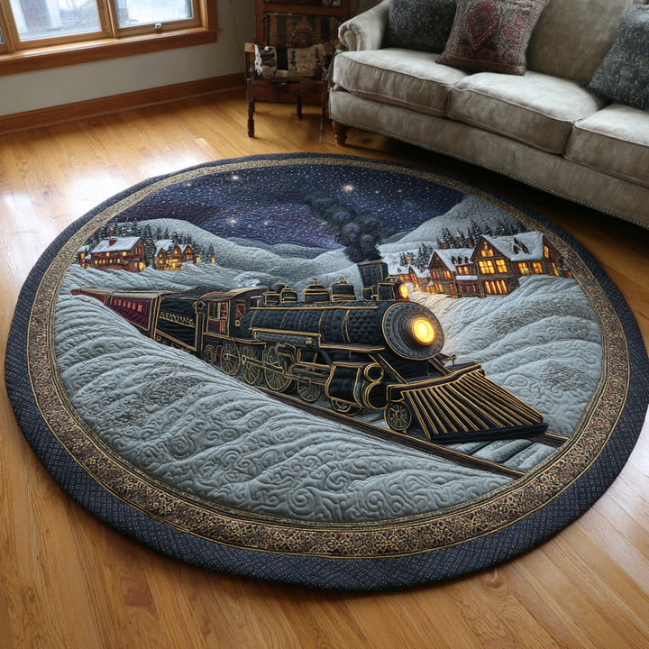 Quilted Round Christmas Train Express Mat - NCU0HNH378