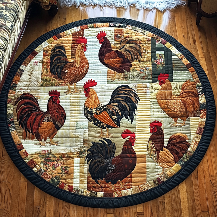 Cluck Delight Round Quilted Mat - NCU0TL1410