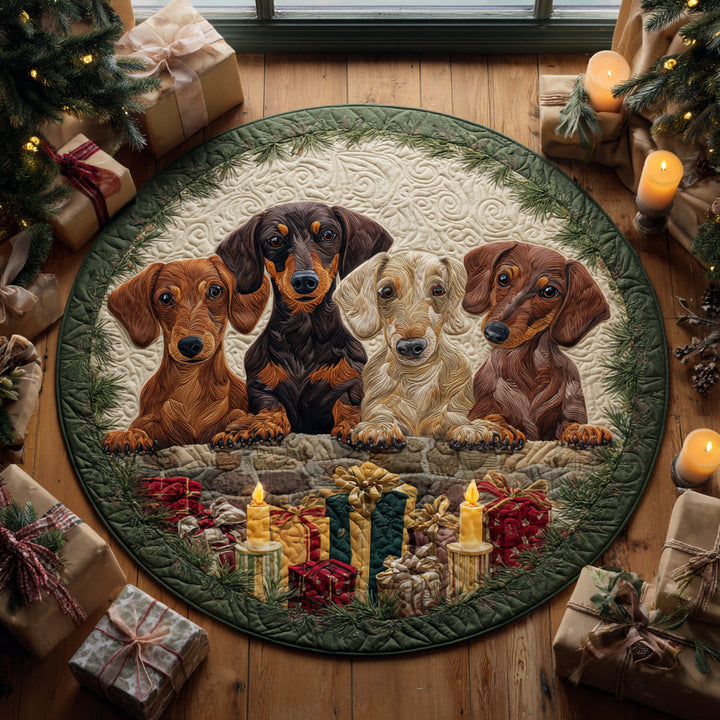 Warm and Inviting Quilted Round Dachshund Mat - NCU0DV1248