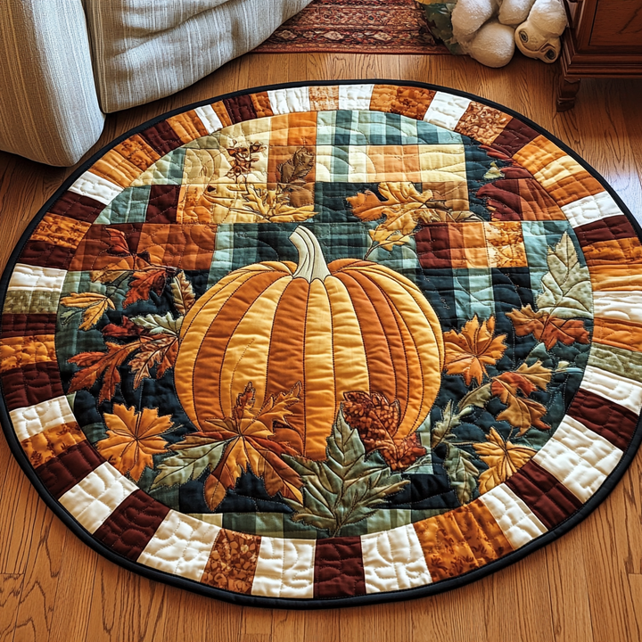 Warm Autumn Quilted Round Mat - NCU0TL1376