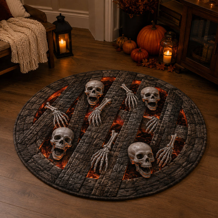 NCU0DV2350 Quilted Round Mat - Crypt Descent Design