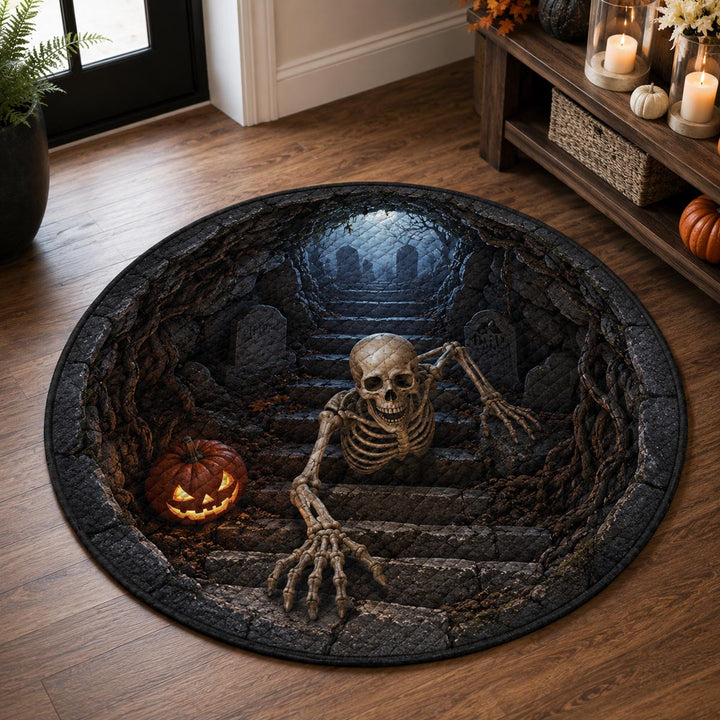 Crypt Escape Quilted Round Mat - Model NCU0DV2354