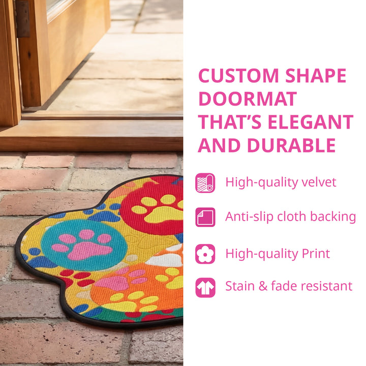 Custom Shaped Doormat - Butterfly Summer Bloom Design