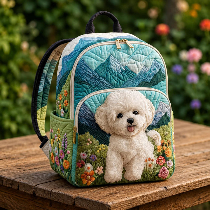 Bichon Frise Quilted Mountain Backpack LD02