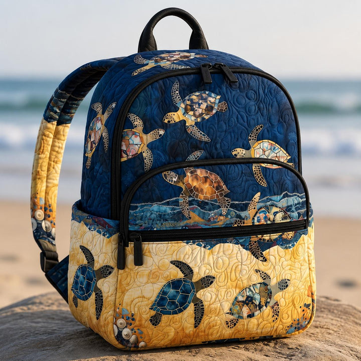 Westie Tropical Quilted Backpack with Triple Zipper Design LD14
