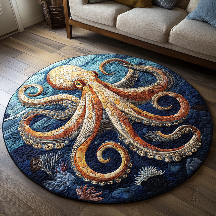 Round Deepsea Octopus Area Rug - Model NCU0DK10856