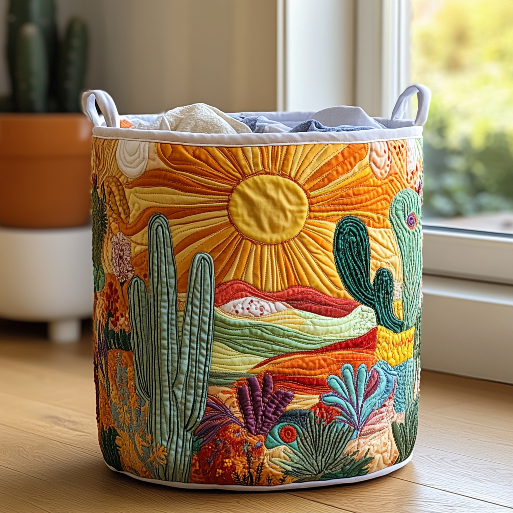 Handcrafted Radiant Sun Laundry Basket