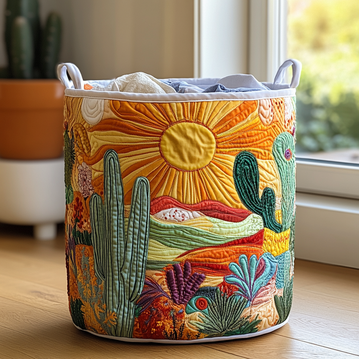 Handcrafted Radiant Sun Laundry Basket