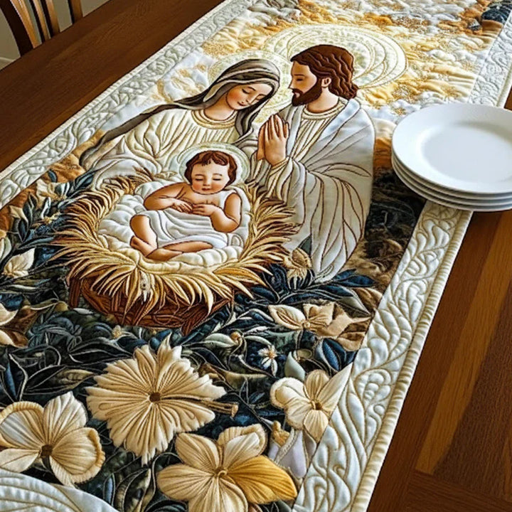 Divine Crèche Quilted Table Runner