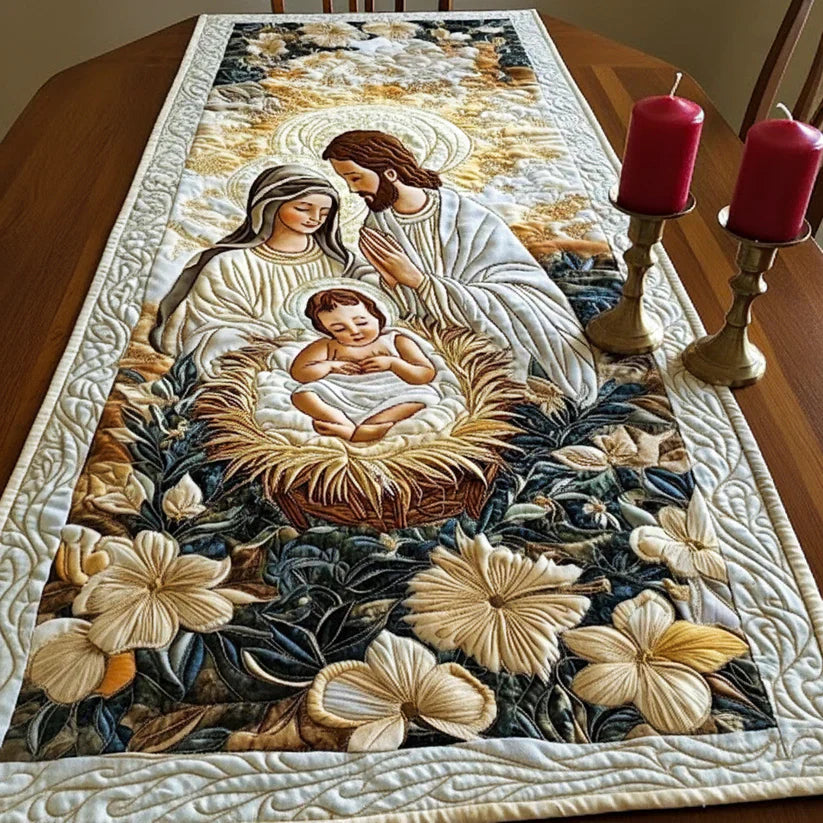 Divine Crèche Quilted Table Runner