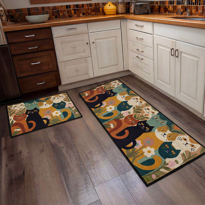 Farmhouse Cat-Themed Kitchen Area Rug - NCU0PTT3045