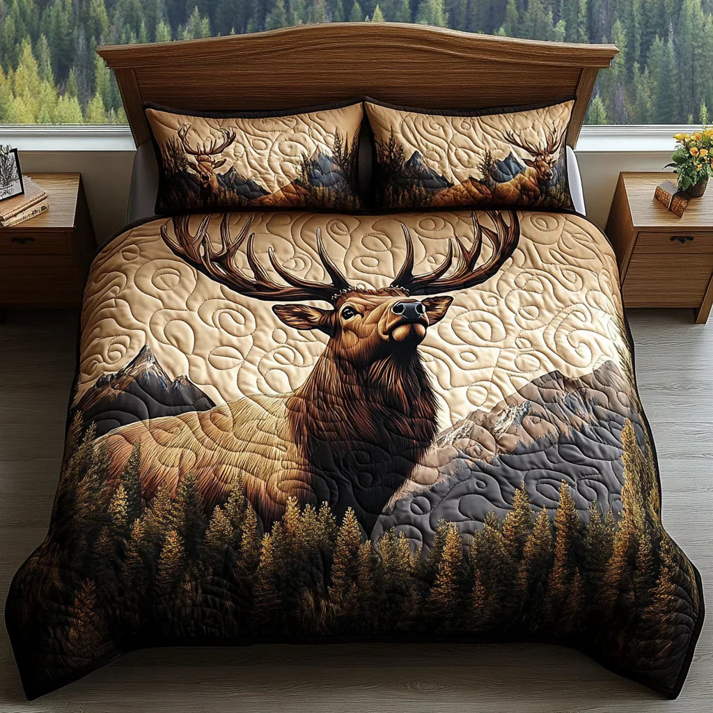 3-Piece Quilted Bed Set - Woodland Creatures