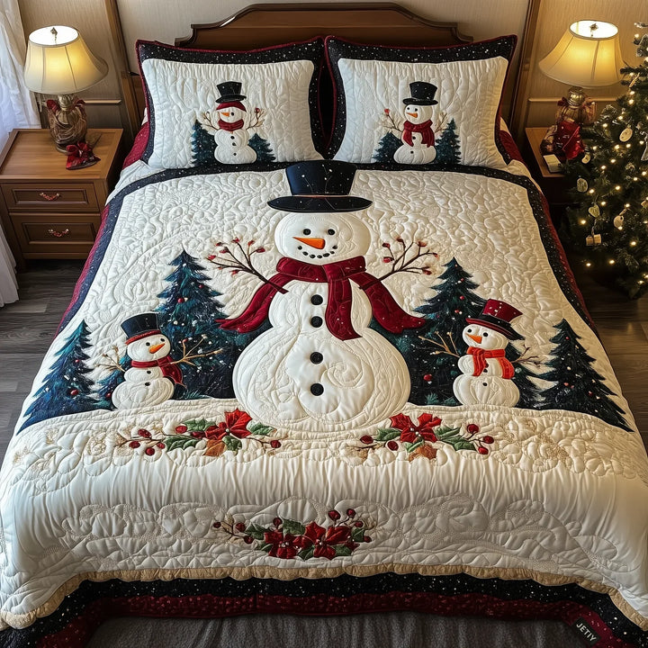 3-Piece Quilted Bed Set - Snow Friends Design