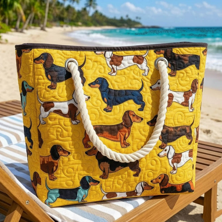 Artisan Dachshund-Designed Beach Tote