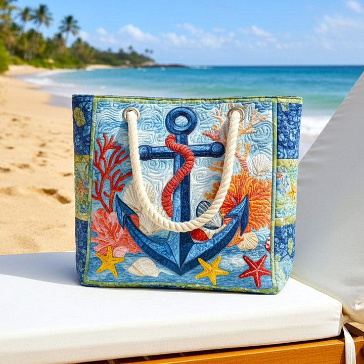 Artisan Beach Tote | Nautical Anchor Motif
