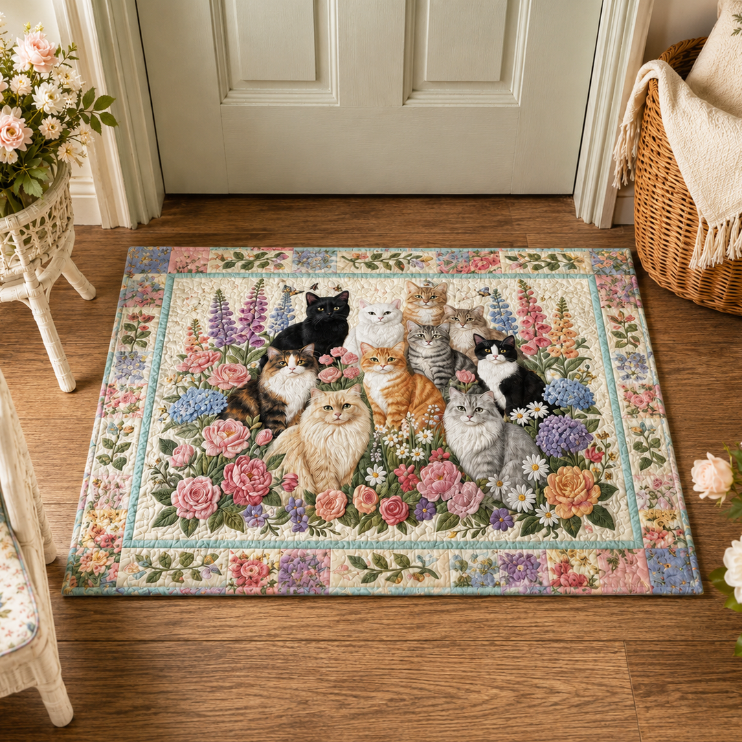 Garden Cat Gathering Welcome Mat - NCU0DV2189