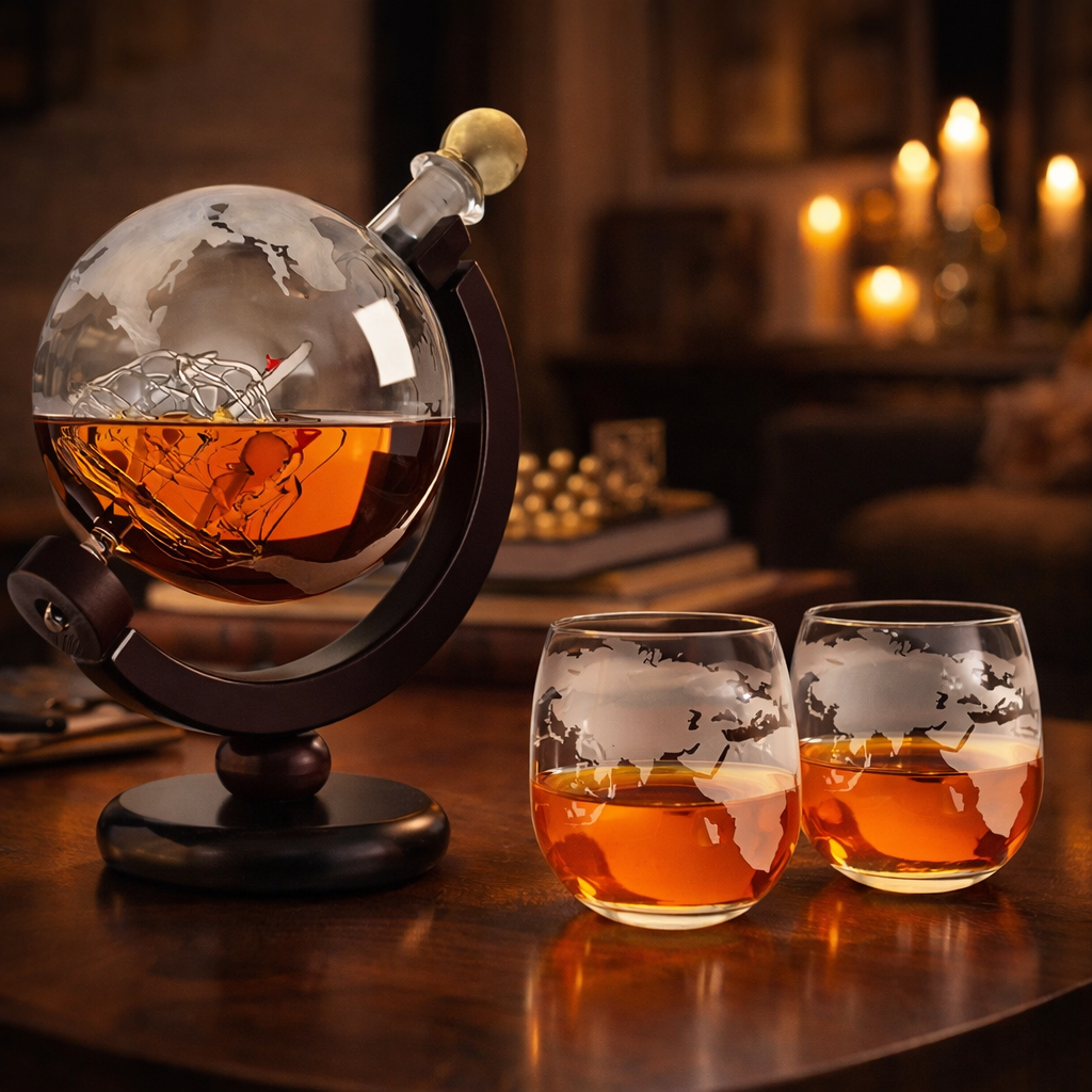 World Map Edition Whisky Bottle