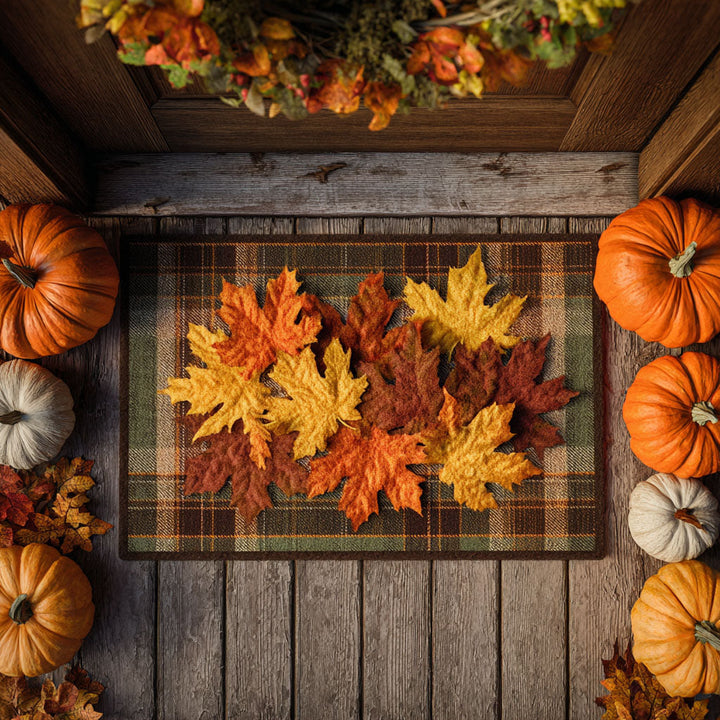 Maple Leaf Charm Welcome Mat NCU0TV571