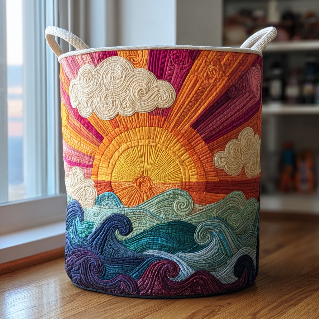 Handcrafted Radiant Sun Laundry Basket