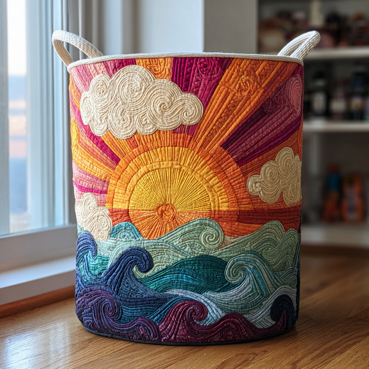 Handcrafted Radiant Sun Laundry Basket