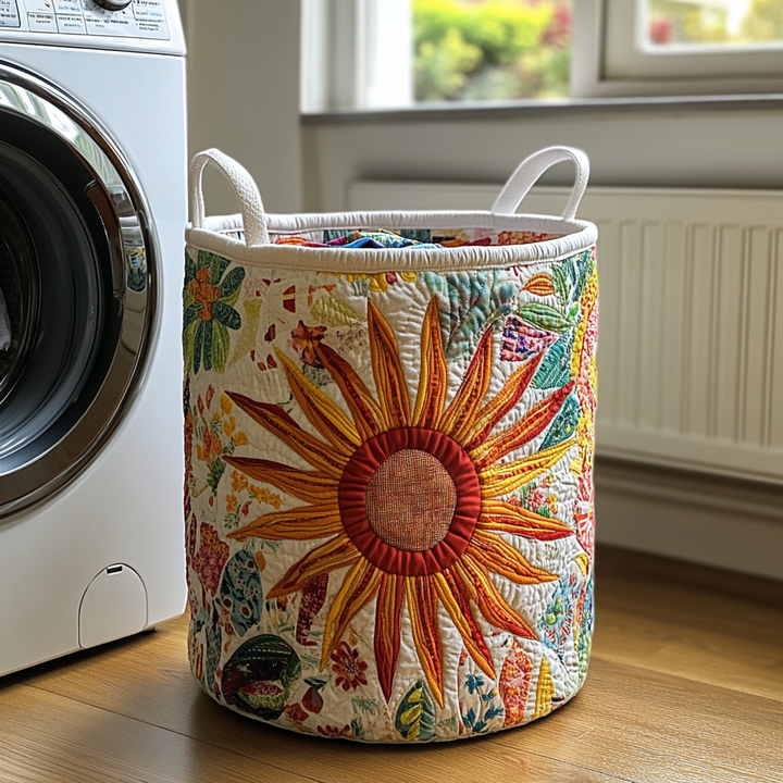 Handcrafted Radiant Sun Laundry Basket
