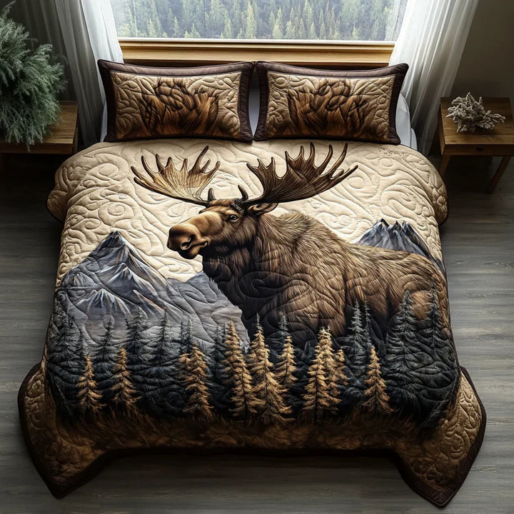 3-Piece Quilted Bed Set - Woodland Creatures