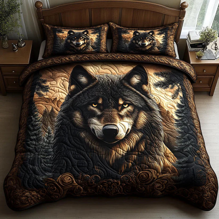 3-Piece Quilted Bed Set - Woodland Creatures